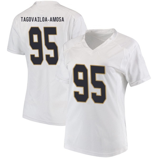 Myron Tagovailoa-Amosa Notre Dame Fighting Irish NCAA Women's #95 White Game College Stitched Football Jersey YPY4255KN